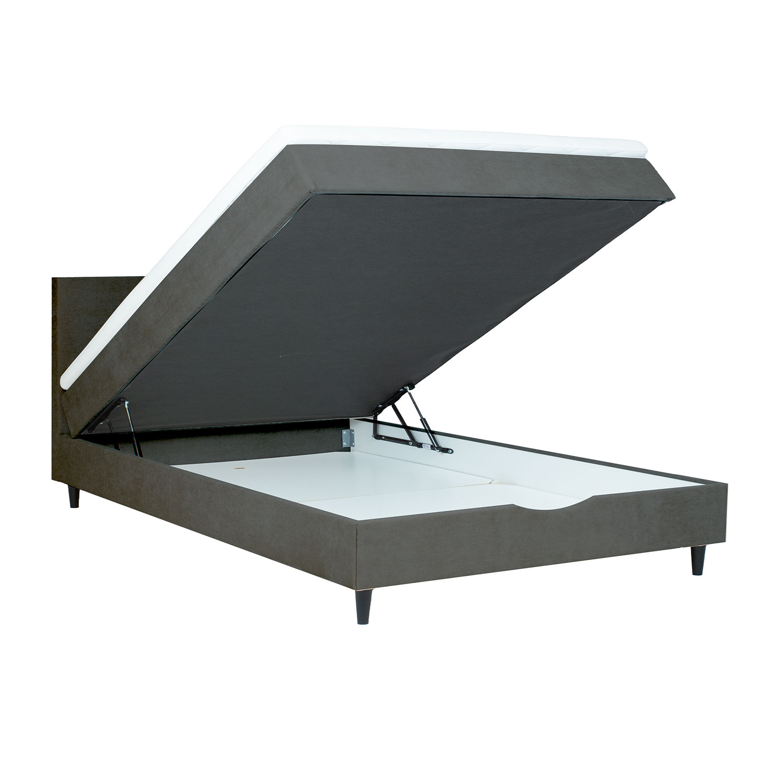 Kontinentaalvoodi LAARA 140x200cm, tumehall, 141x208xH119cm