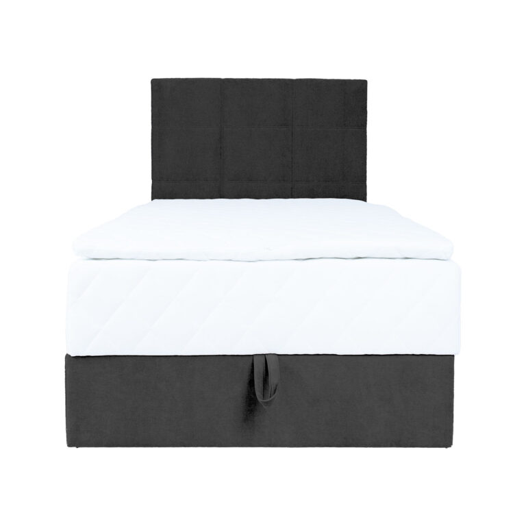 Kontinentaalvoodi LEVI 90x200cm, madratsiga, tumehall, 93x210xH114,5cm - Image 4