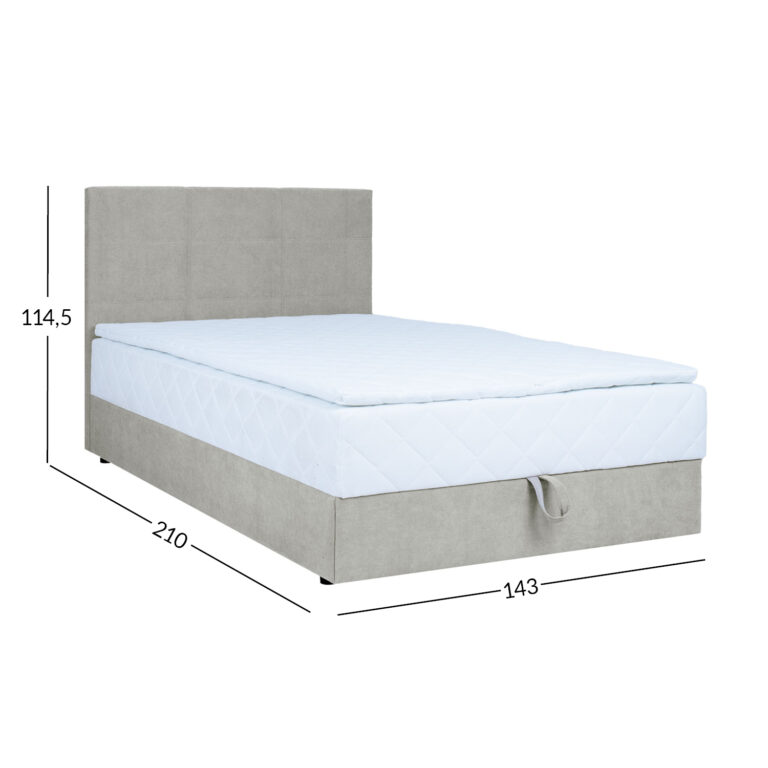 Kontinentaalvoodi LEVI 140x200cm, madratsiga, tumebeež, 143x210xH114,5cm - Image 10