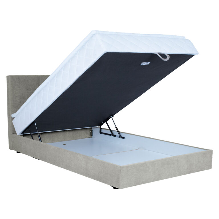 Kontinentaalvoodi LEVI 140x200cm, madratsiga, tumebeež, 143x210xH114,5cm - Image 3