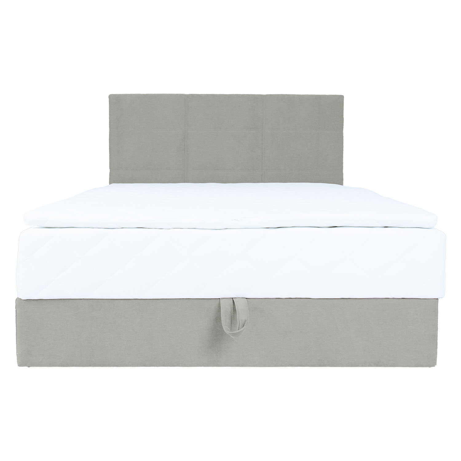 Kontinentaalvoodi LEVI 140x200cm, madratsiga, tumebeež, 143x210xH114,5cm