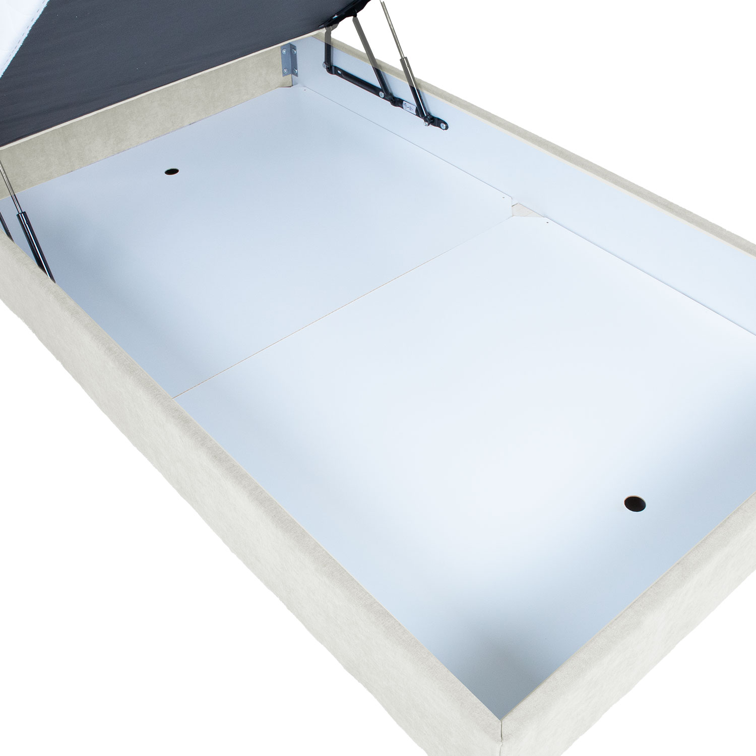 Kontinentaalvoodi LEVI 140x200cm, madratsiga, tumebeež, 143x210xH114,5cm