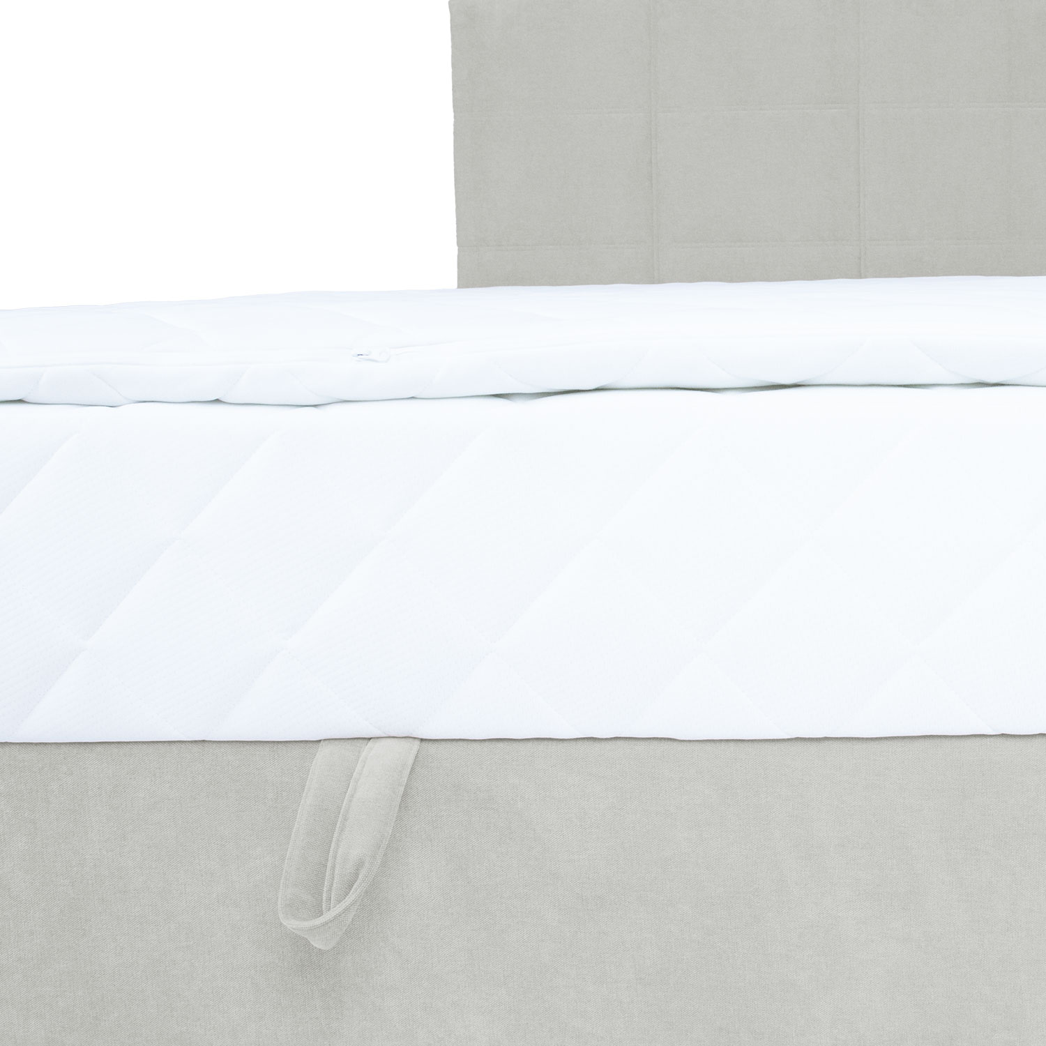 Kontinentaalvoodi LEVI 140x200cm, madratsiga, tumebeež, 143x210xH114,5cm