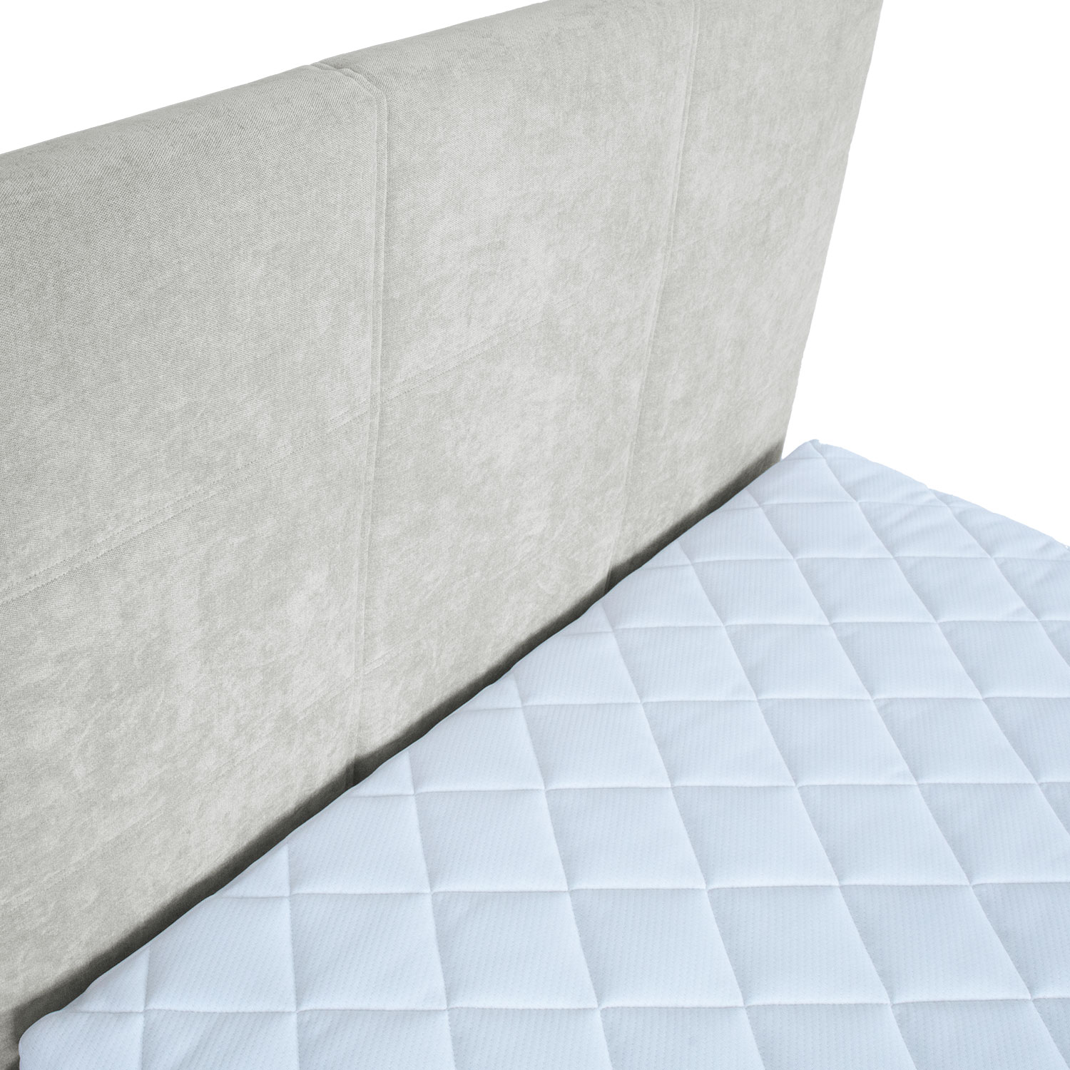 Kontinentaalvoodi LEVI 140x200cm, madratsiga, tumebeež, 143x210xH114,5cm