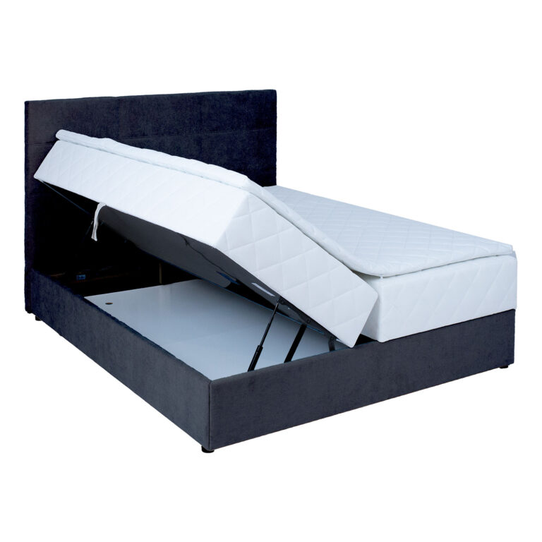 Kontinentaalvoodi LEVI 160x200cm, madratsiga, tumehall, 163x210xH114,5cm - Image 3