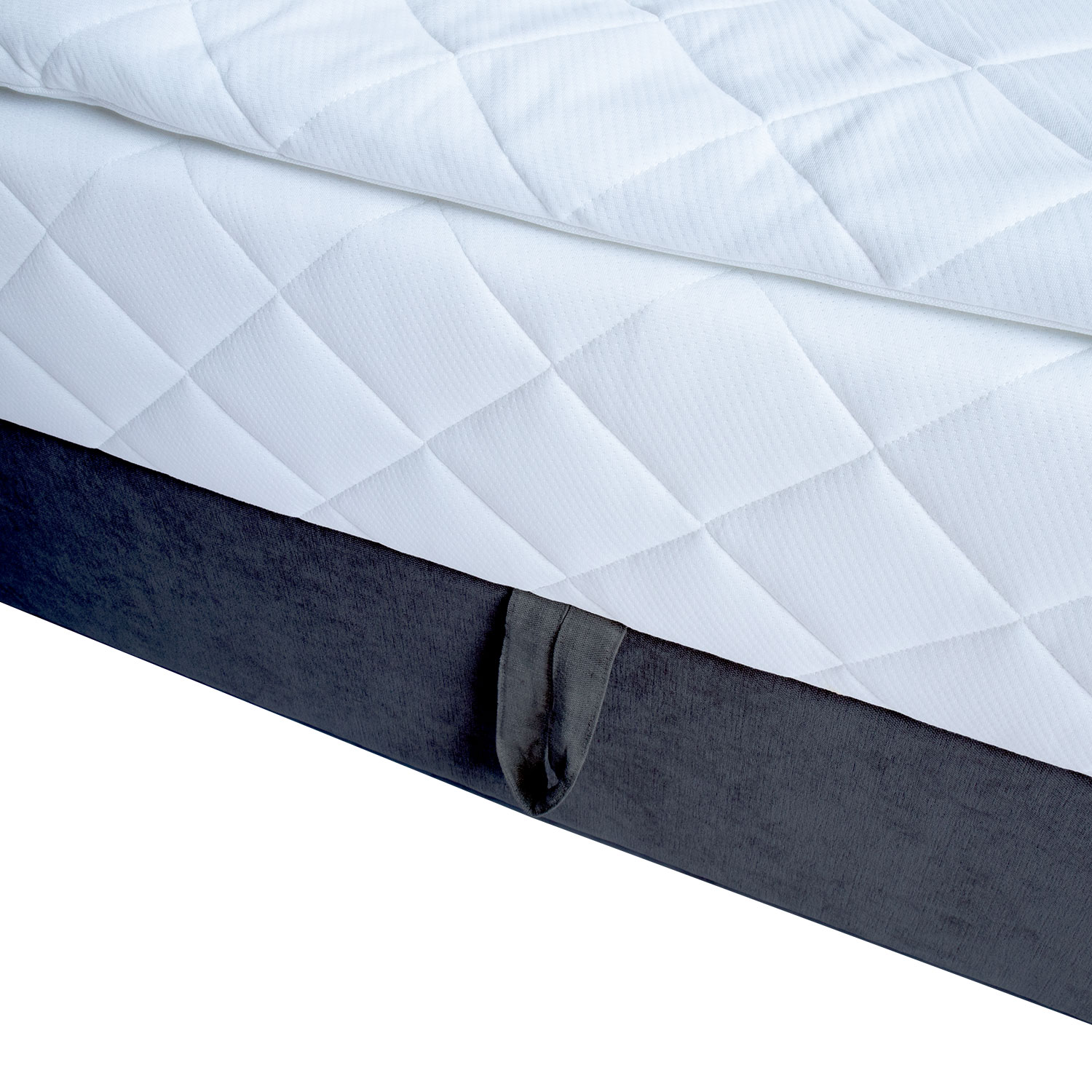 Kontinentaalvoodi LEVI 160x200cm, madratsiga, tumehall, 163x210xH114,5cm