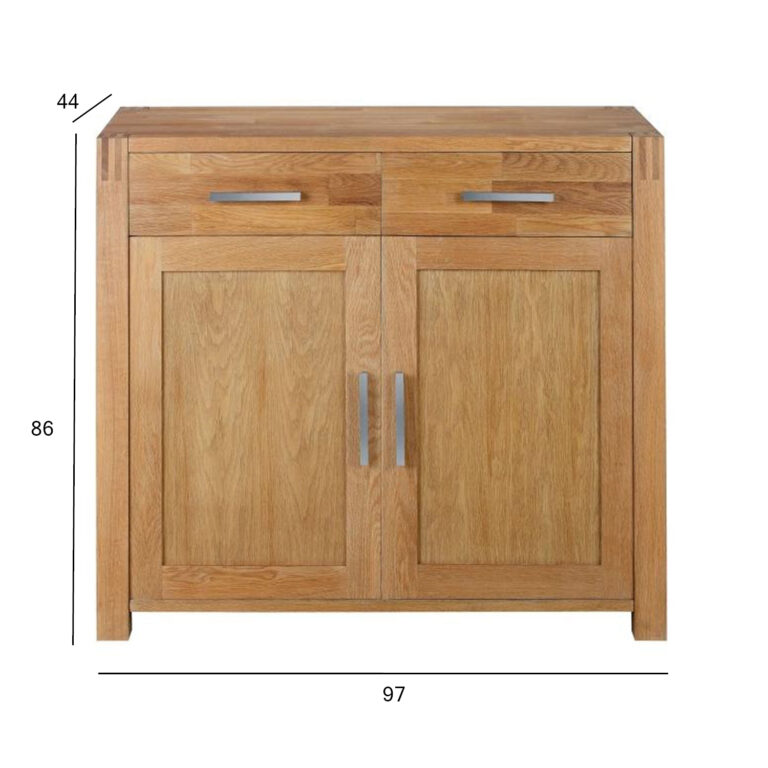 Kummut CHICAGO NEW 2-sahtli ja 2-uksega, 97x44xH86cm, puit: tammespoon/MDF, värvus: naturaalne, viimistlus: õlitatud - Image 4