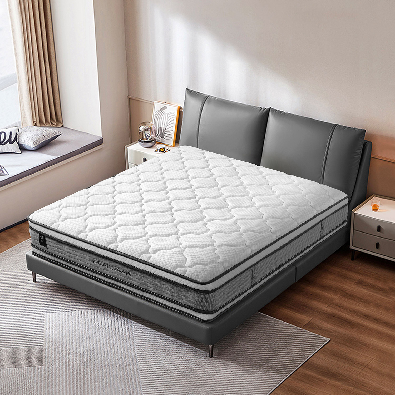 Vedrumadrats HARMONY DUO BLISS 160x200xH28cm, kahepoolne, rullpakendis