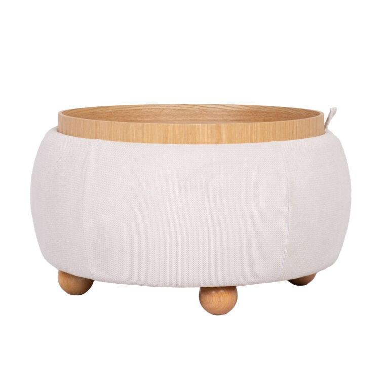 Tumba/laud HIRO D67xH38cm, valge, panipaigaga