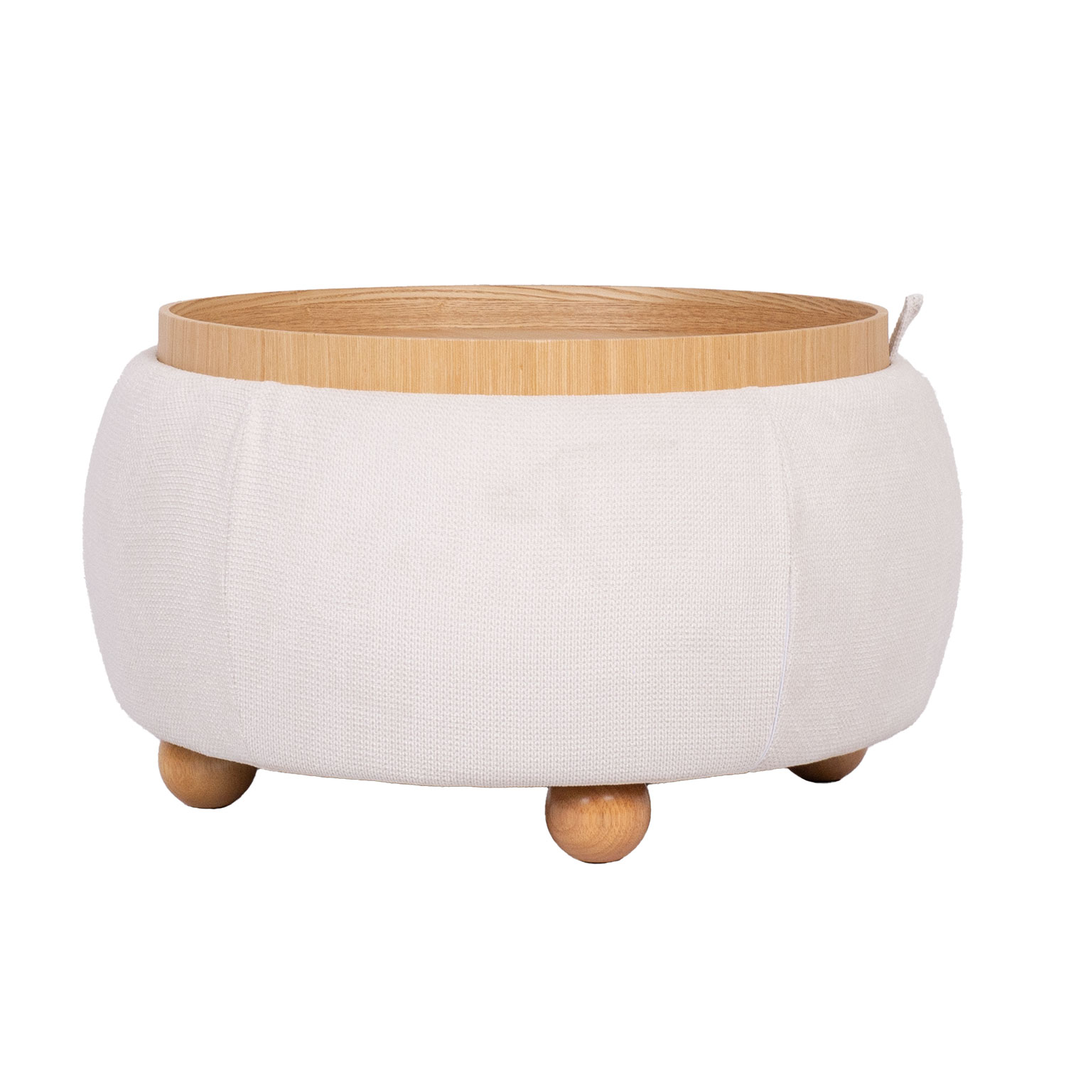 Tumba/laud HIRO D67xH38cm, valge, panipaigaga