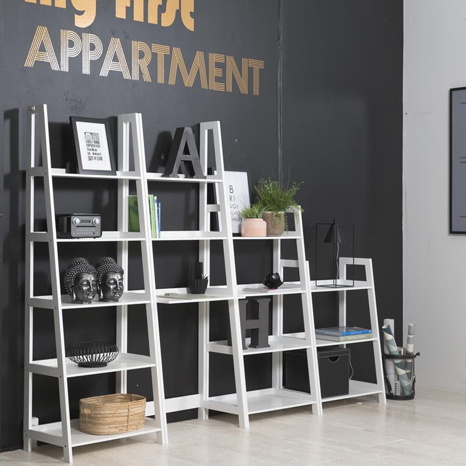 Riiul WALLY 63x40xH130cm, valge, lakitud - Image 2