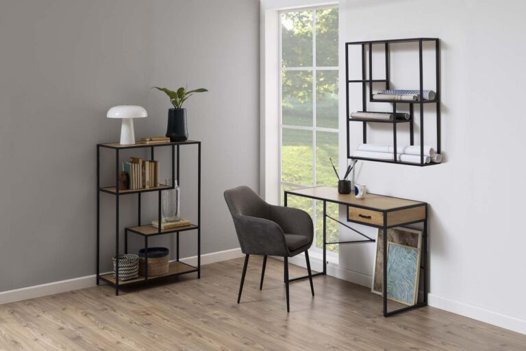 Seinariiul SEAFORD 75x20xH91cm, tamm, mööbliplaat, metall - Image 9