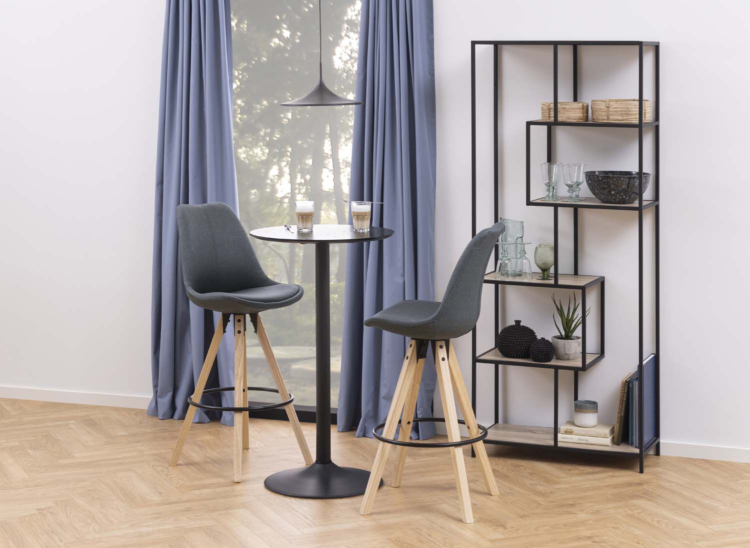 Riiul SEAFORD 77x35xH185cm, sonoma tamm, mööbliplaat, metall