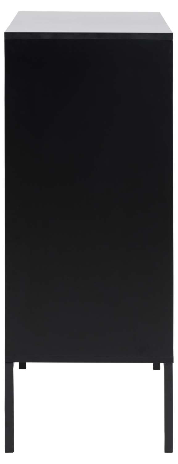 Kummut SEAFORD 80x40xH103cm, 2 sahtliga, raam: MDF, lakitud must matt, 3 ust: lamineeritud kattega mööbliplaat - Image 4
