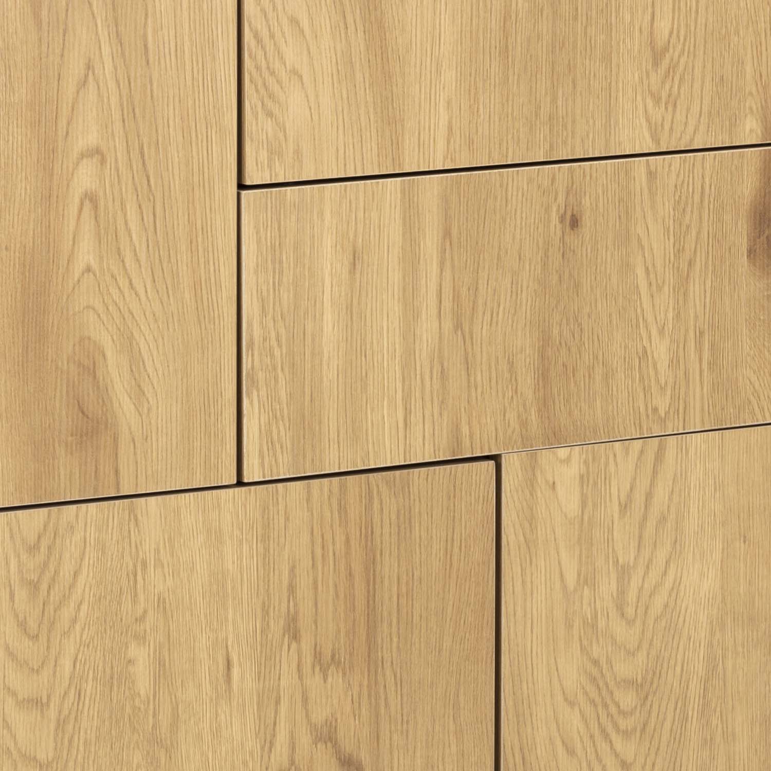 Kummut SEAFORD 80x40xH103cm, 2 sahtliga, raam: MDF, lakitud must matt, 3 ust: lamineeritud kattega mööbliplaat - Image 7