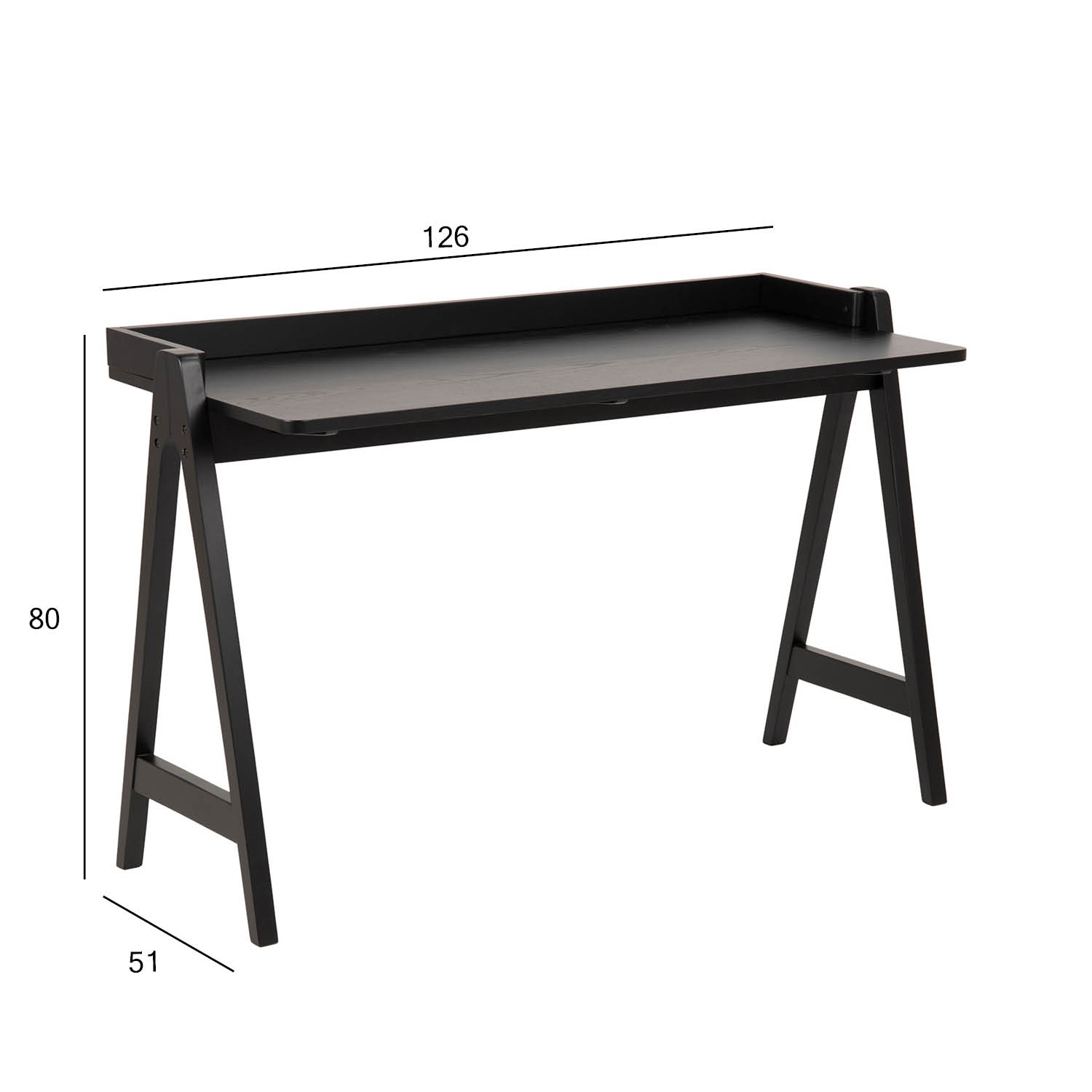 Kirjutuslaud MISO 126x51xH80cm, must tamm - Image 5