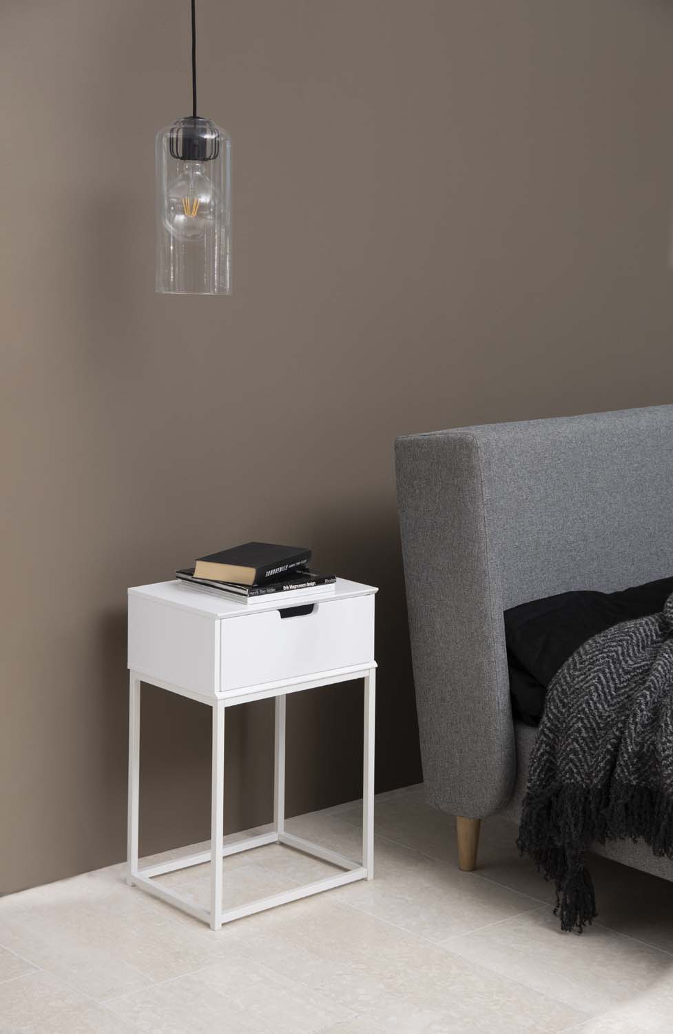 Öökapp MITRA 40x30xH61,5cm, valge/metall, MDF, metall - Image 9