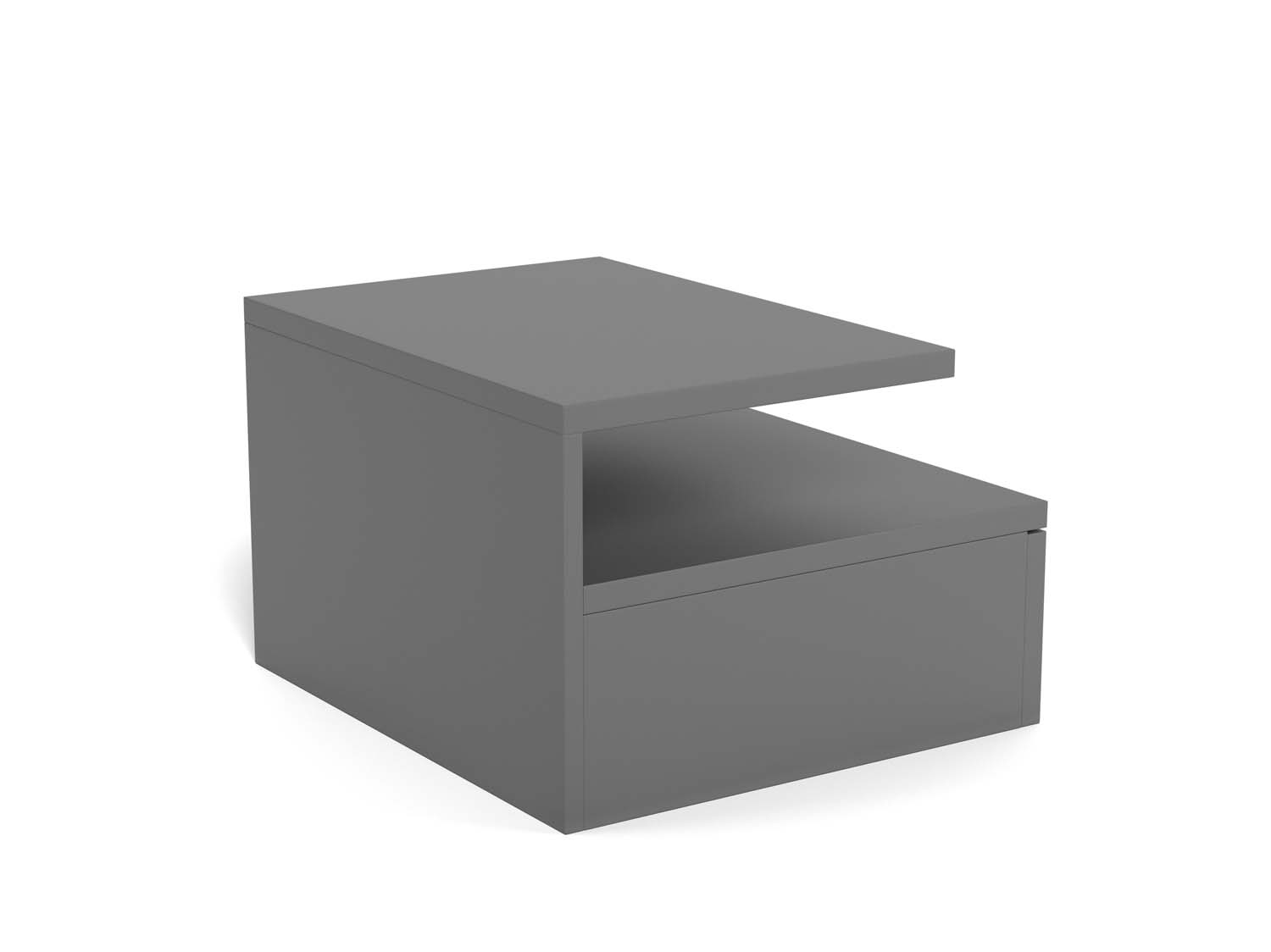 Öökapp ASHLAN 35x32xH22,5cm, riiuliga ja sahtliga, seinakinnitusega, materjal: puit, värvus:helehall, viimistlus: lakitu - Image 5