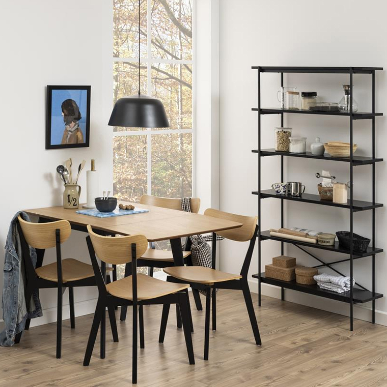 Söögilaud ROXBY 120x80xH76cm, tamm/must - Image 3