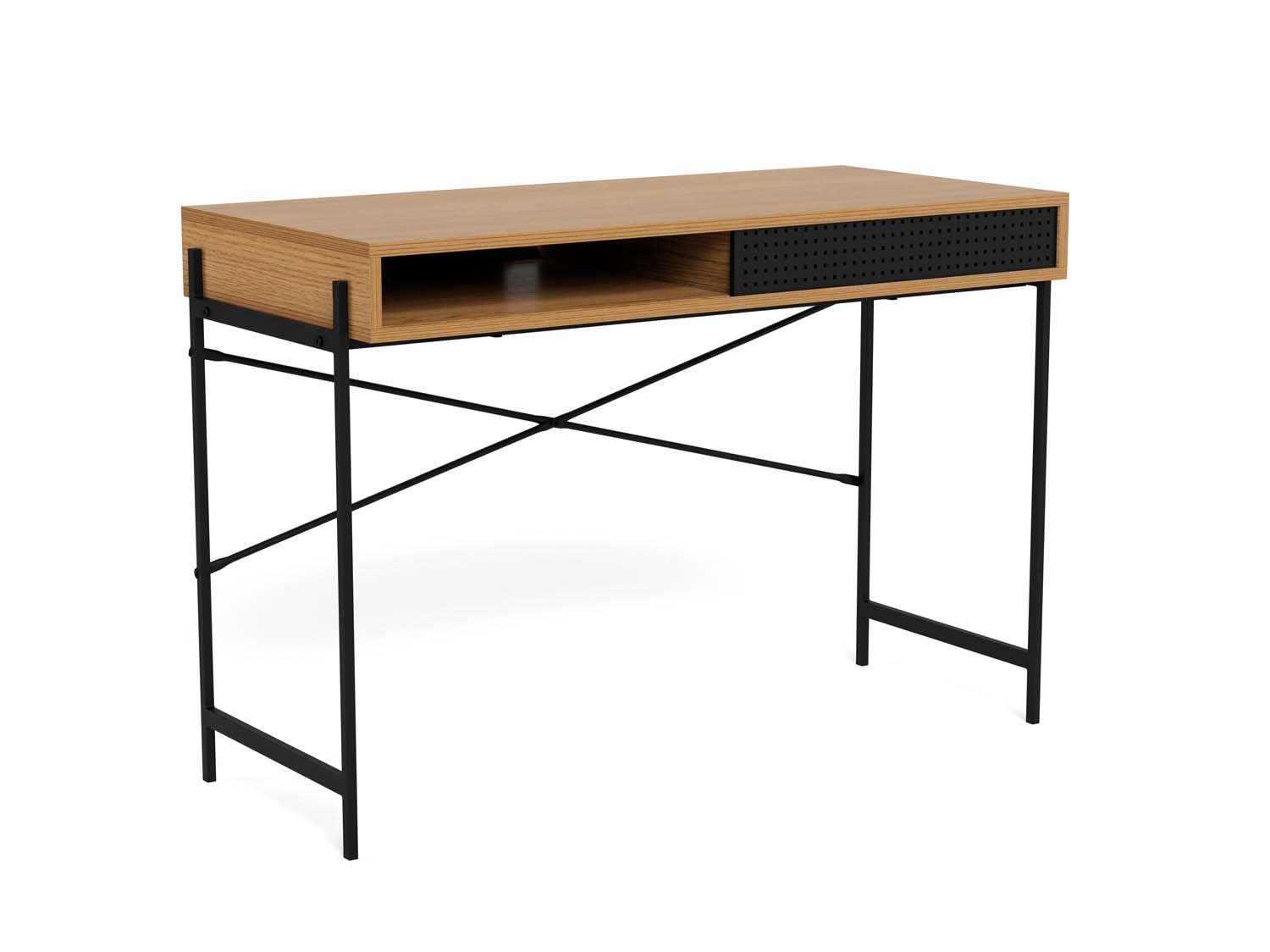 Kirjutuslaud ANGUS 110x50xH75cm, tamm, melamiin, metall