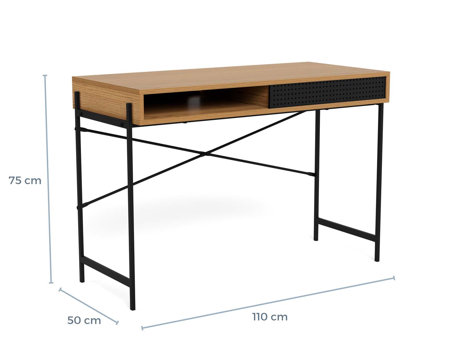 Kirjutuslaud ANGUS 110x50xH75cm, tamm, melamiin, metall - Image 4