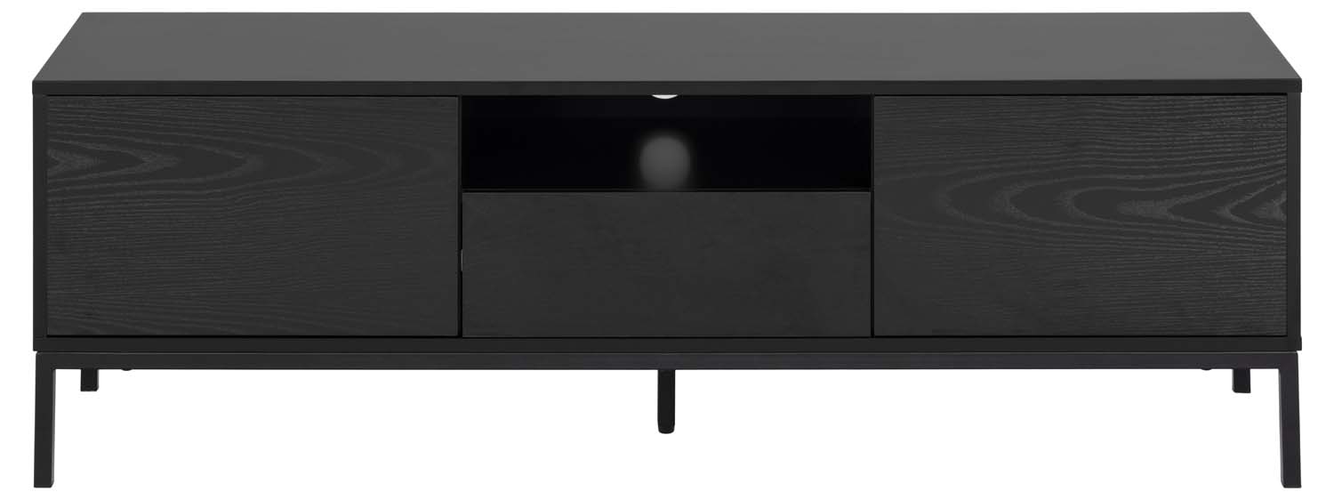 TV-laud SEAFORD, 140x40xH45cm, 1 sahtliga, must - Image 2