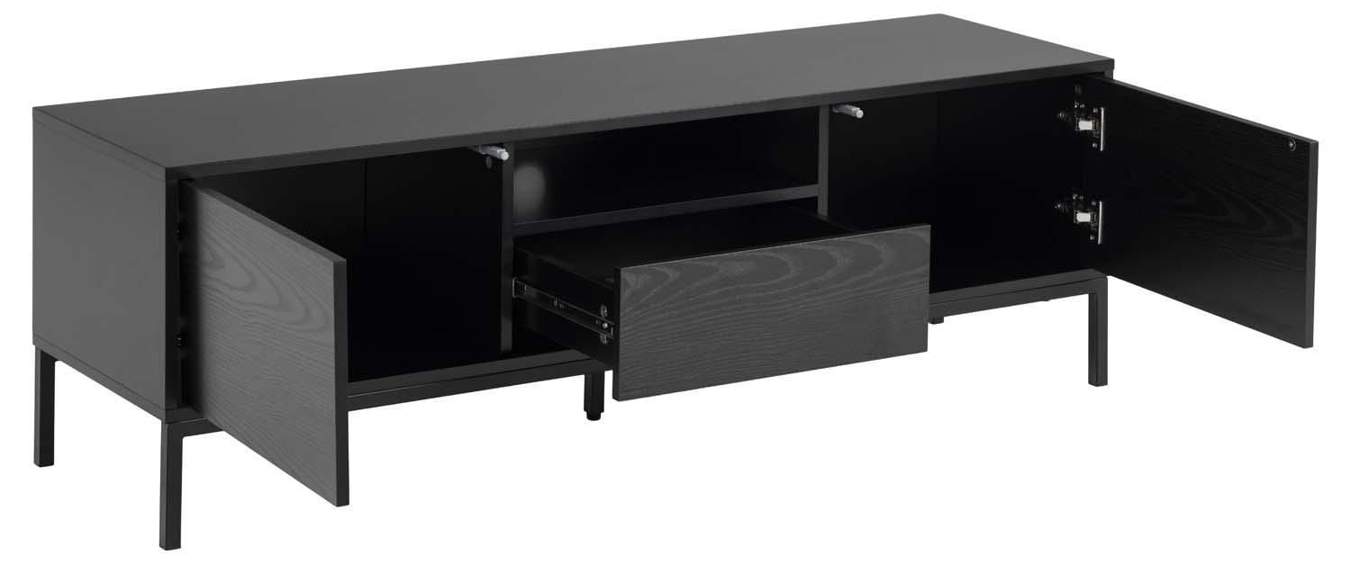 TV-laud SEAFORD, 140x40xH45cm, 1 sahtliga, must - Image 5