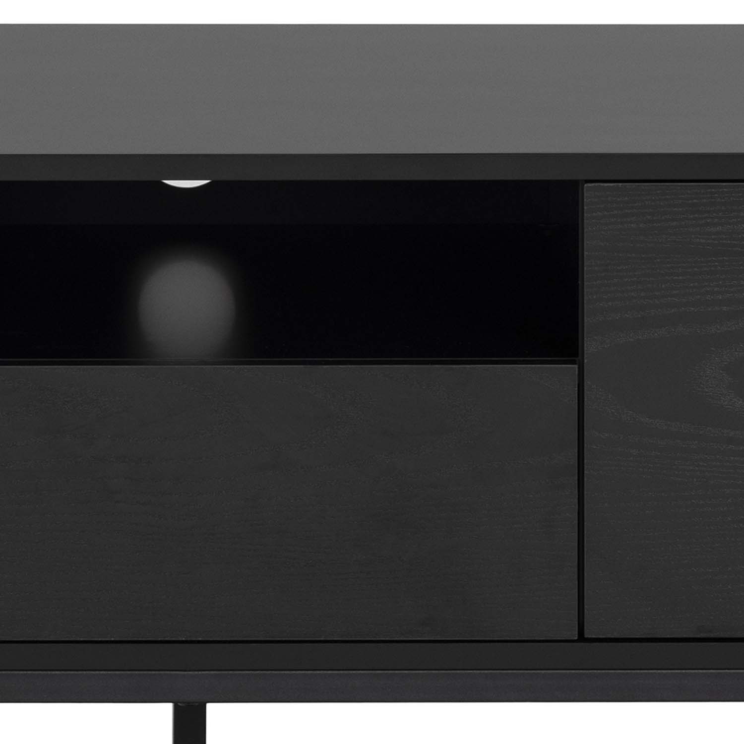 TV-laud SEAFORD, 140x40xH45cm, 1 sahtliga, must - Image 7