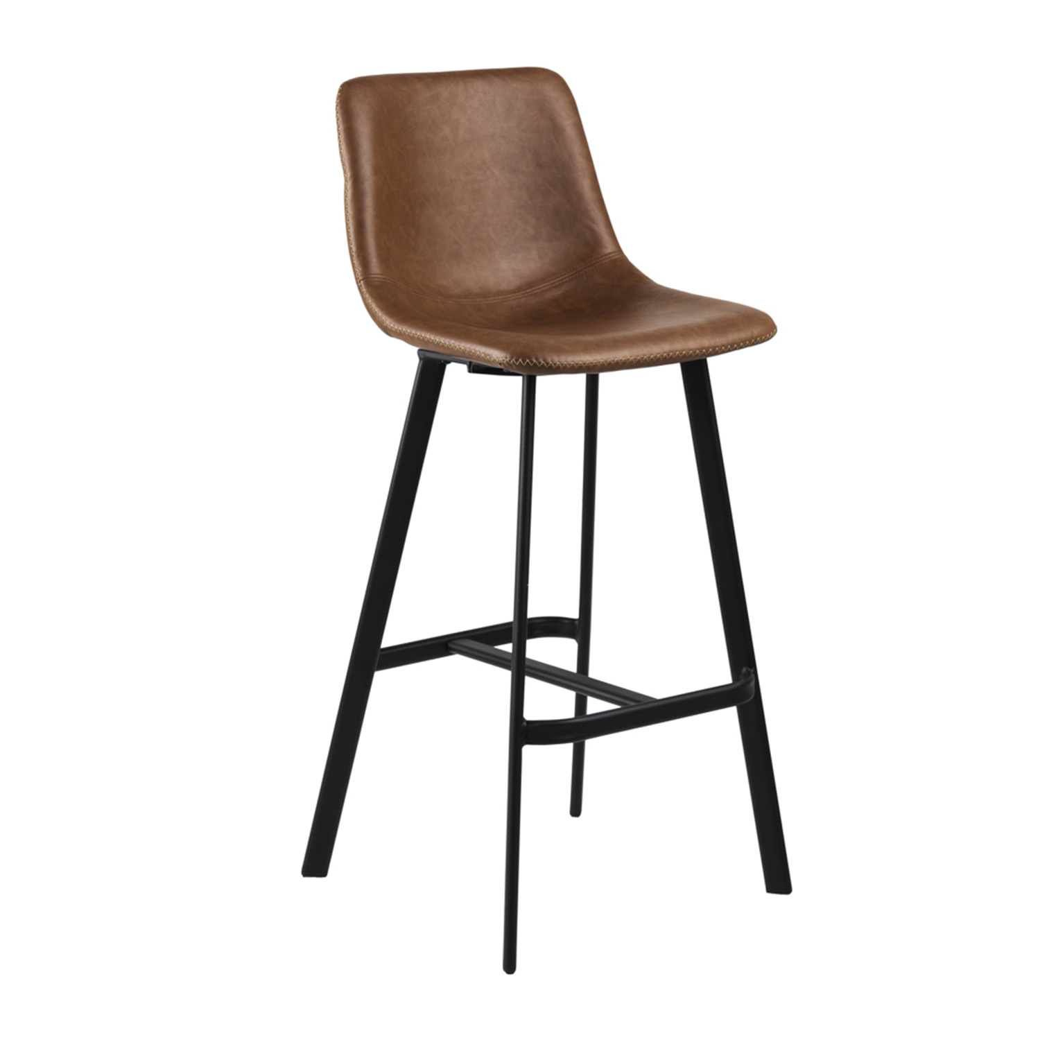 Baaritool madal OREGON, retro brandy PU, 43,5x50xH91,5cm