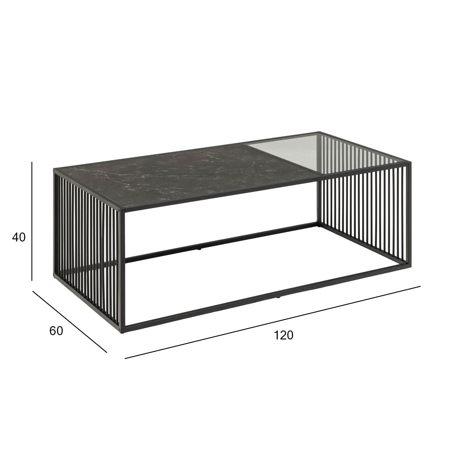 Diivanilaud STRINGTON 120x60xH40cm, must - Image 2