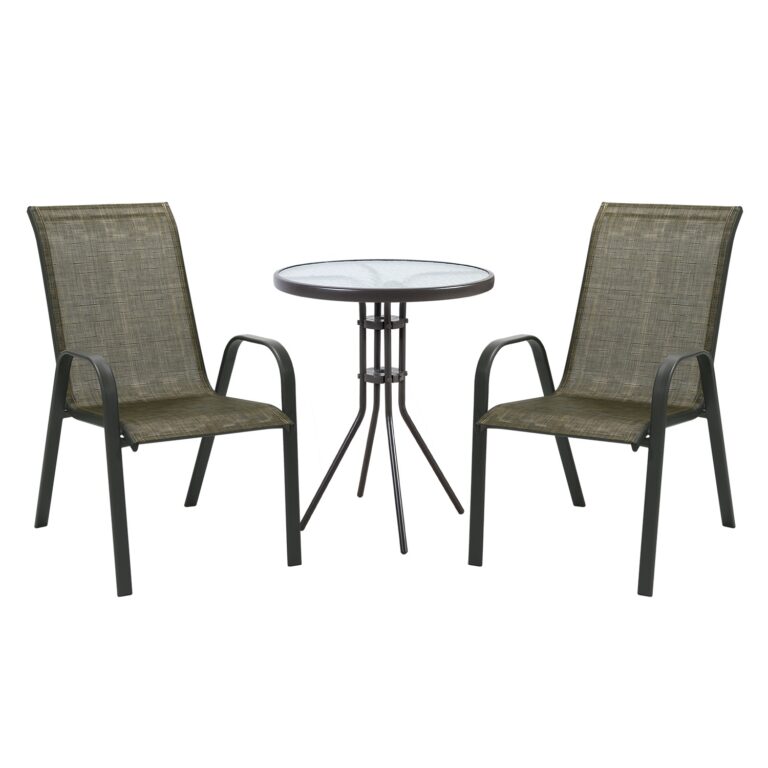 Aiamööblikomplekt DUBLIN laud ja 2 tooli, kuldpruun