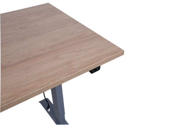 Töölaud ERGO 1-mootoriga 160x80xH71-121cm, hikkoripuu/hõbehall - Image 4