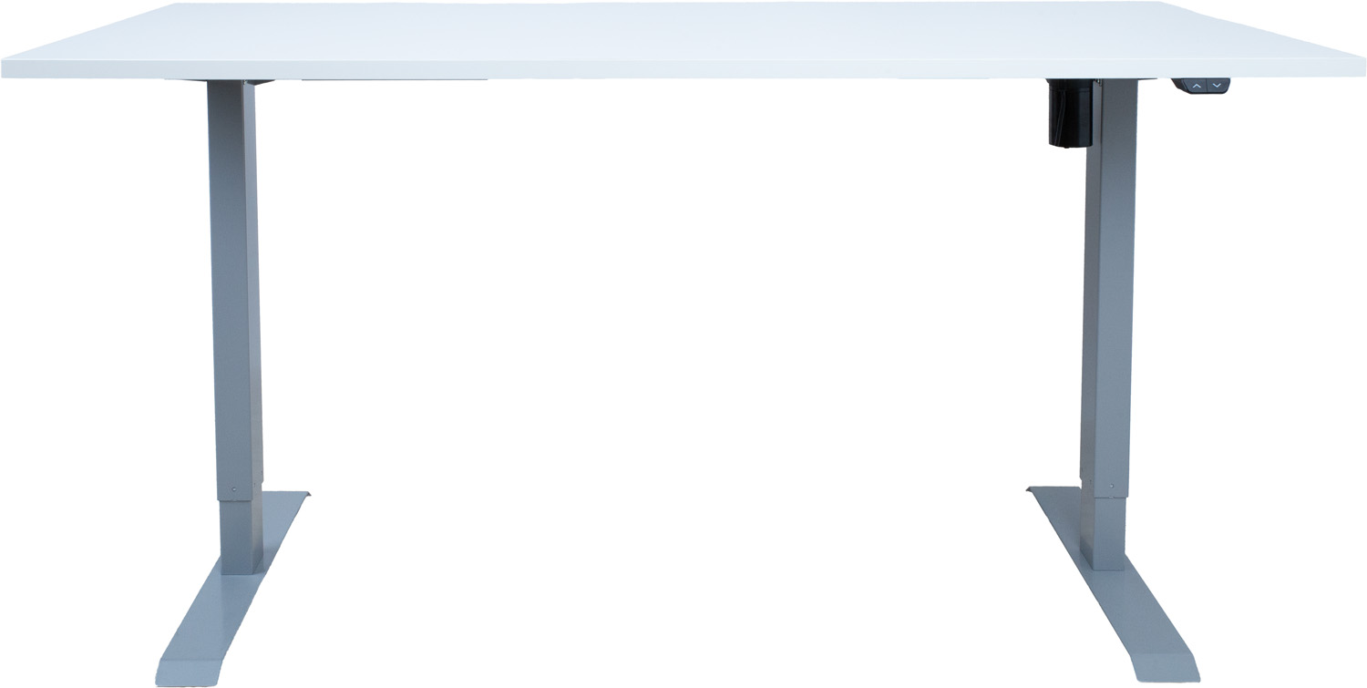 Töölaud ERGO 1-mootoriga 160x80xH71-121cm, hallikasvalge/hõbehall