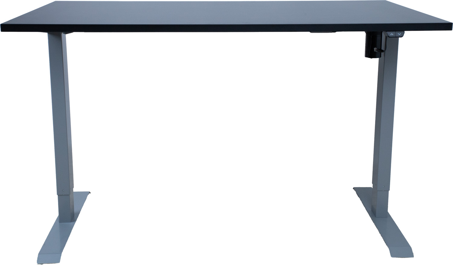 Töölaud ERGO 1-mootoriga 140x80xH71-121cm, must/hõbehall