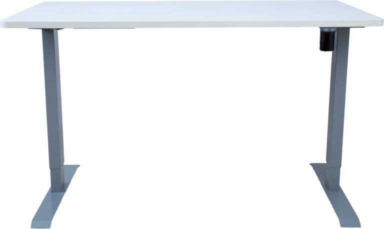 Töölaud ERGO 1-mootoriga 140x70xH71-121cm, valge/hõbehall - Image 7