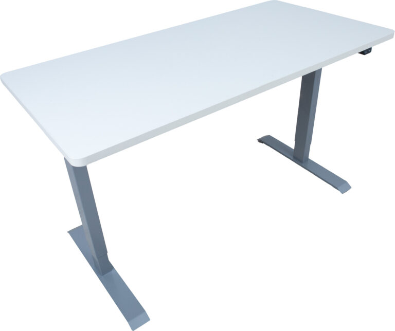 Töölaud ERGO 1-mootoriga 140x70xH71-121cm, valge/hõbehall - Image 3