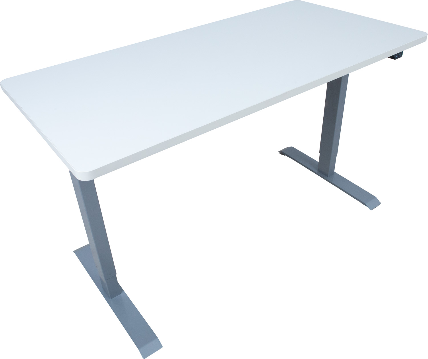 Töölaud ERGO 1-mootoriga 140x70xH71-121cm, valge/hõbehall