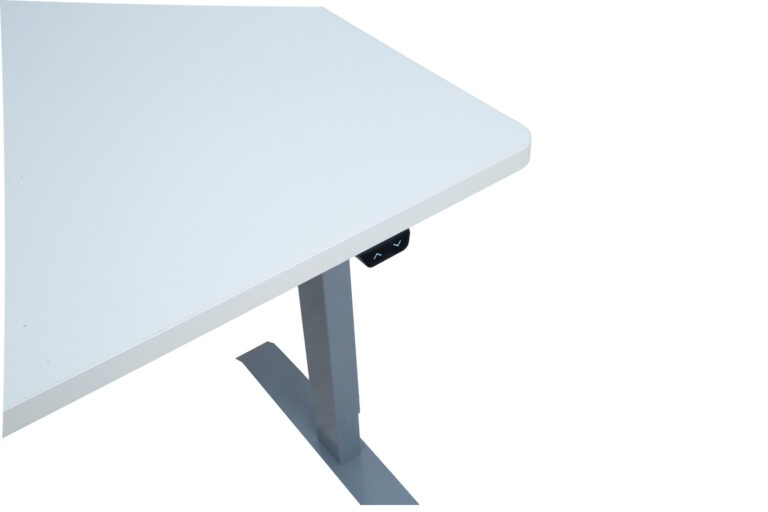 Töölaud ERGO 1-mootoriga 140x70xH71-121cm, valge/hõbehall - Image 4