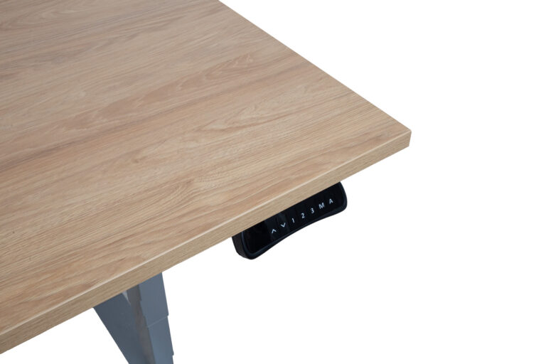 Töölaud ERGO 2-mootoriga 160x80xH60-125cm, hikkoripuu/hõbehall - Image 4