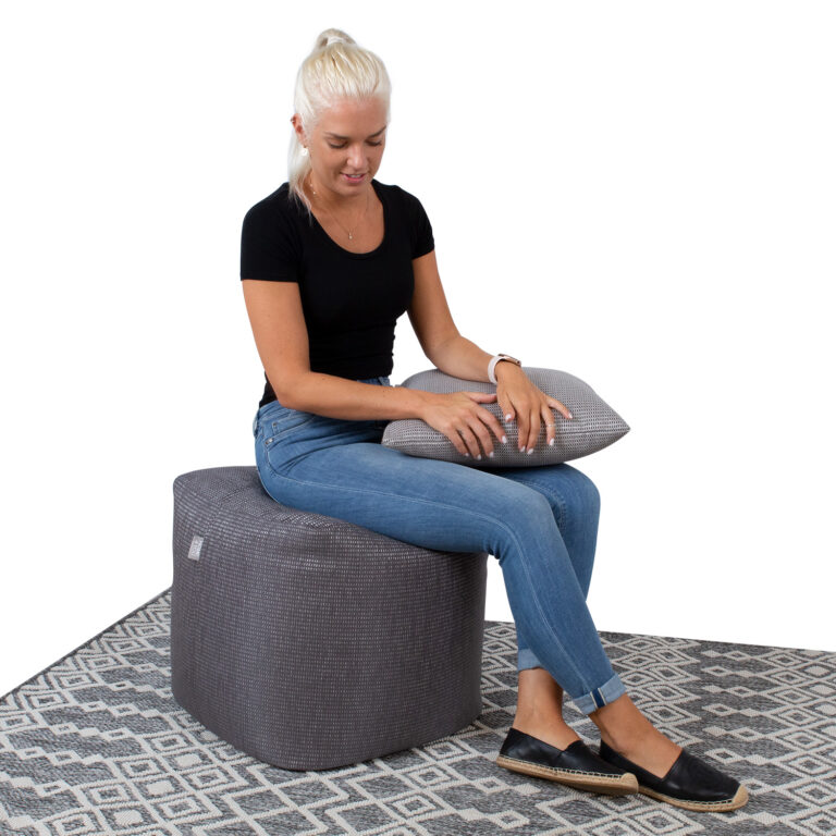 Tumba MITSU-MITSU, 55x55cm, h45cm, tumepruun ja hõbe, 50%puuvill, 50% polüester, kangas-304 - Image 3