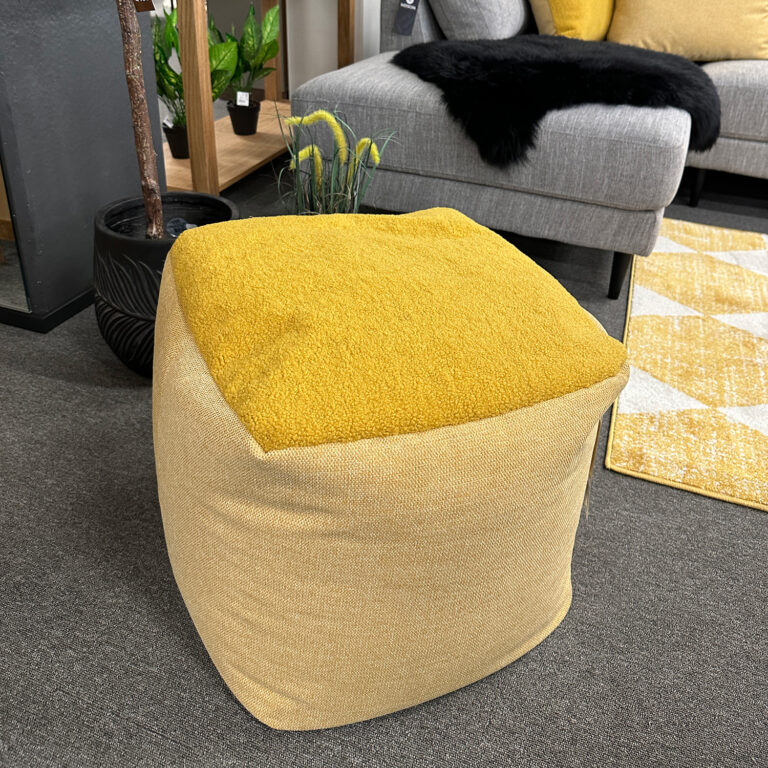 Tumba LAMB BAG, 55x55cm, h45cm, kollane, 100% polüester, kangas-325/322 - Image 3