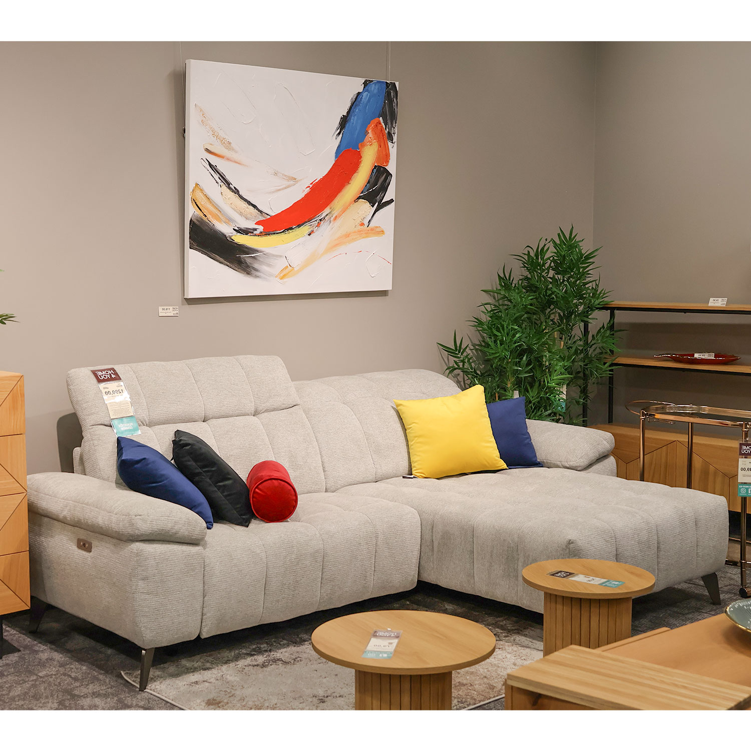 Nurgadiivan LUZERN PN elektriline recliner 264x87/160xH85cm, helehall