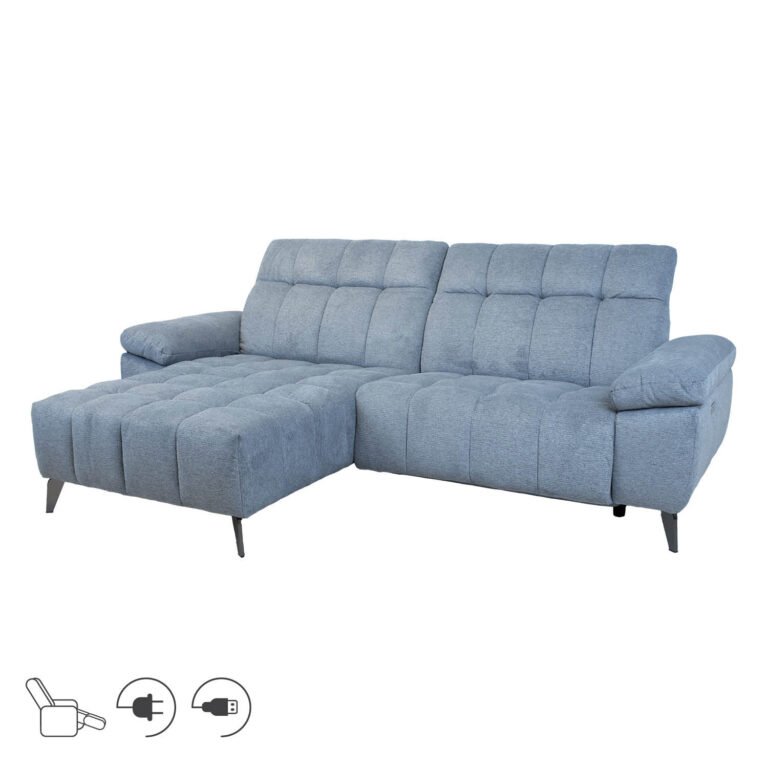 Nurgadiivan LUZERN VN elektriline recliner 264x160/87xH85cm, sinakashall