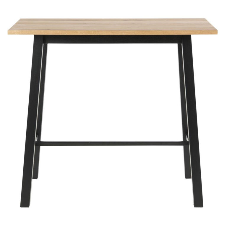 Baarilaud CHARA 117x58xH105cm, tamm/must, tammespooniga mööbliplaat, metall - Image 2