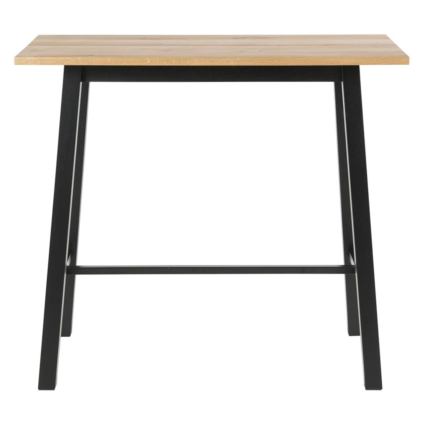Baarilaud CHARA 117x58xH105cm, tamm/must, tammespooniga mööbliplaat, metall