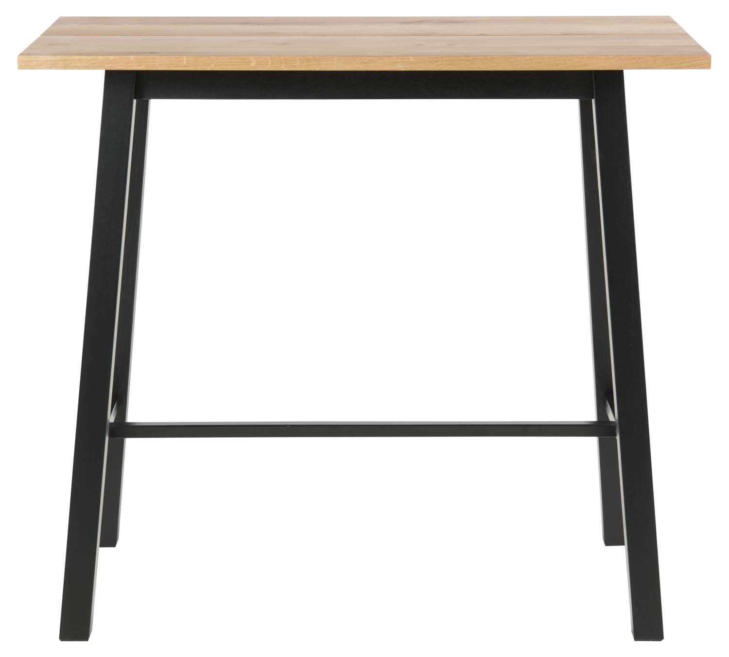 Baarilaud CHARA 117x58xH105cm, tamm/must, tammespooniga mööbliplaat, metall