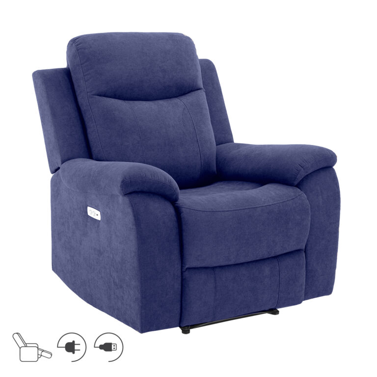 Tugitool MILO elektriline recliner 97x96xH103cm, sinine