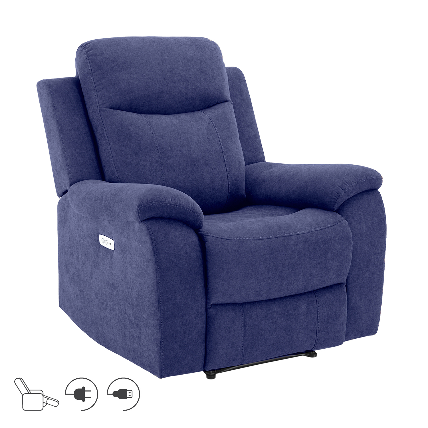 Tugitool MILO elektriline recliner 97x96xH103cm, sinine