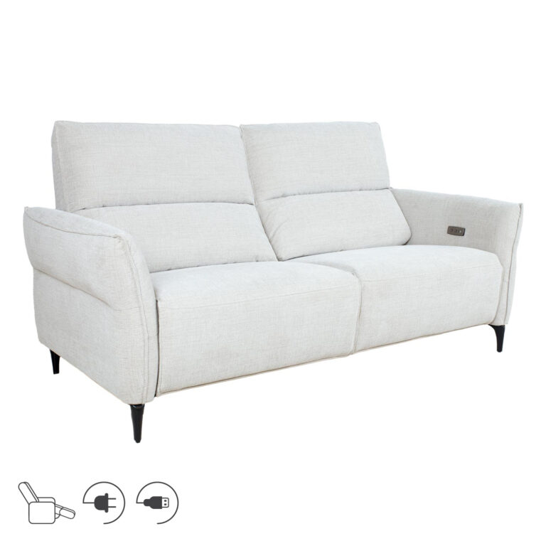 Diivan MIAMI 3-kohaline elektriline recliner 199x92xH99cm, helebeež