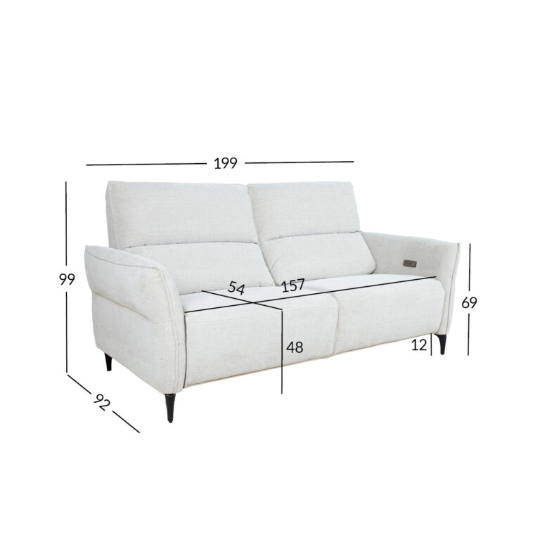 Diivan MIAMI 3-kohaline elektriline recliner 199x92xH99cm, helebeež - Image 2